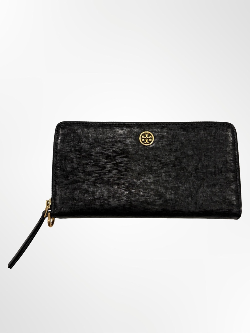Tory Burch Zip Continental Wallet Wristlet Navy Blue Leather